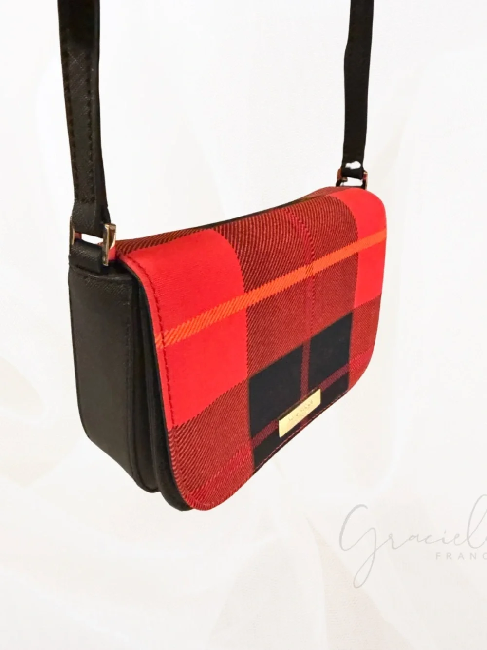 kate spade Red and Black Plaid Crossbody Bag - Picture 2 of 4